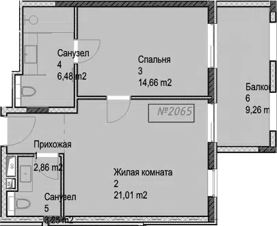 Планировка 2Е-к.кв