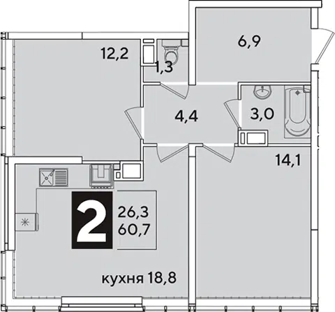 Планировка 3Е-к.кв
