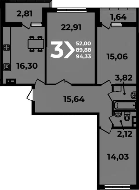 Планировка 4Е-к.кв