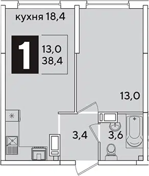 Планировка 2Е-к.кв