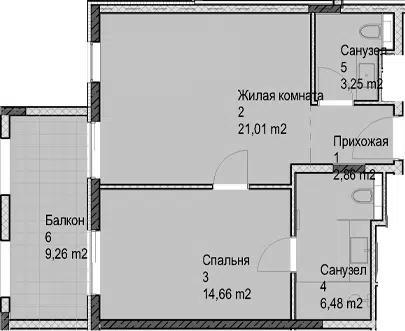 Планировка 2Е-к.кв