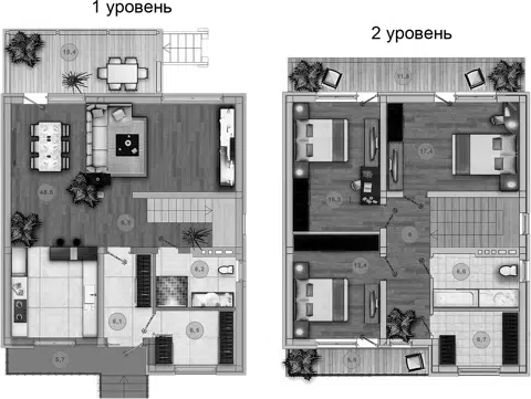 Планировка Коттеджи