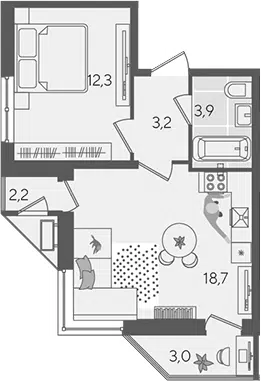 Планировка 2Е-к.кв