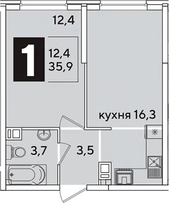 Планировка 2Е-к.кв