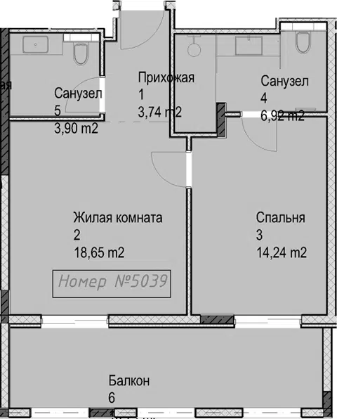 Планировка 2Е-к.кв