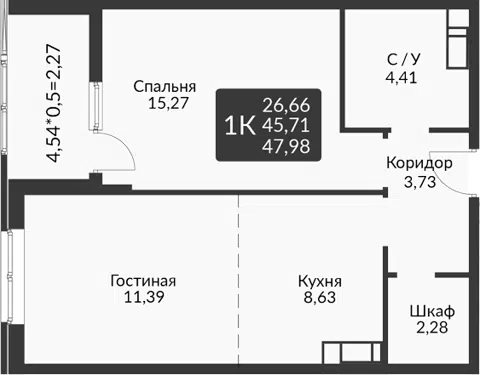 Планировка 2Е-к.кв