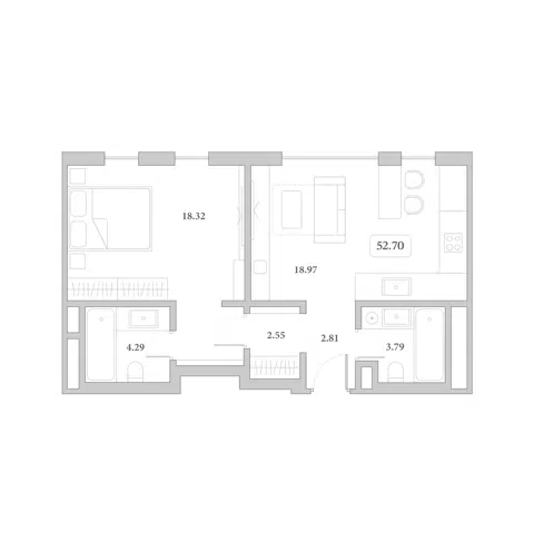 Планировка 2Е-к.кв