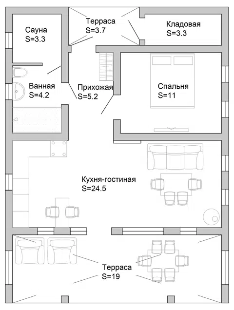 Планировка Коттеджи
