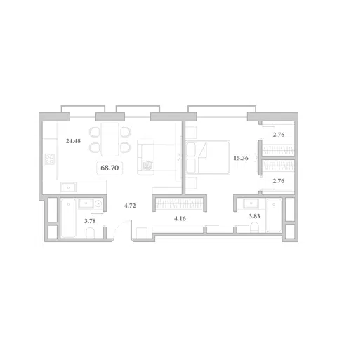 Планировка 2Е-к.кв