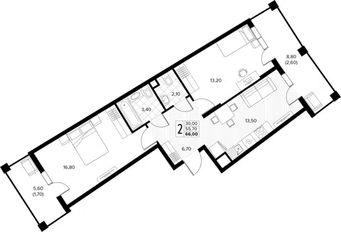 Планировка 2-к.кв