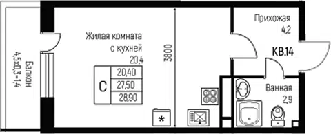 Планировка Студии
