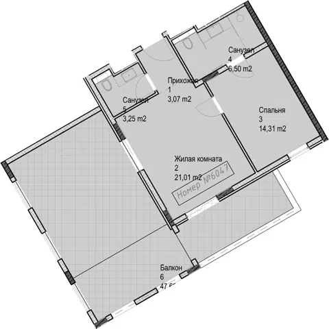 Планировка 2Е-к.кв