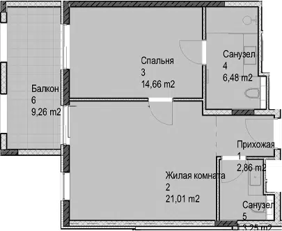 Планировка 2Е-к.кв