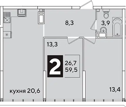 Планировка 3Е-к.кв