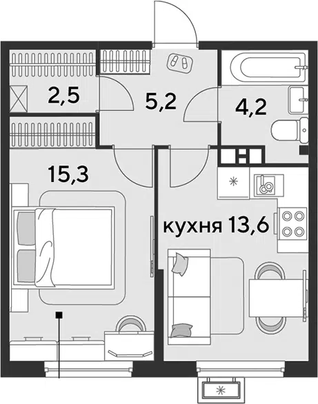 Планировка 1-к.кв