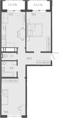 Планировка 3Е-к.кв