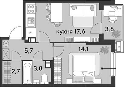 Планировка 2Е-к.кв