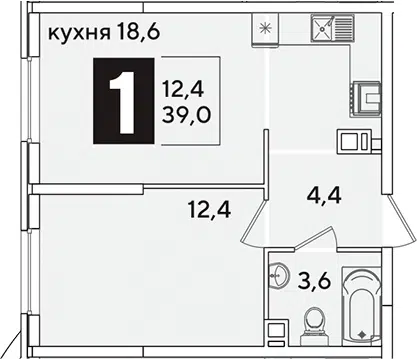 Планировка 2Е-к.кв