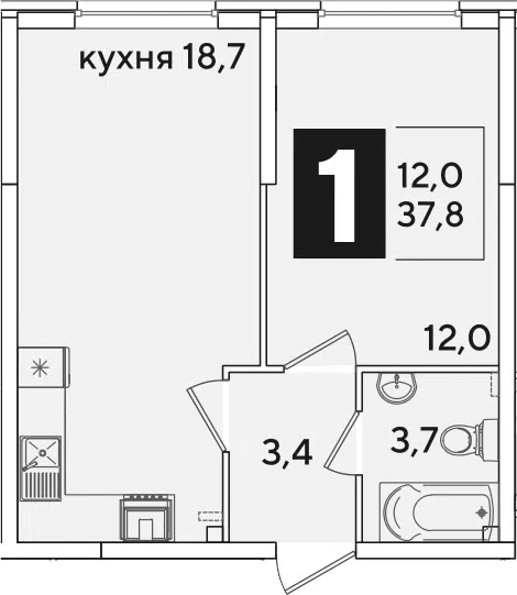 Планировка 2Е-к.кв