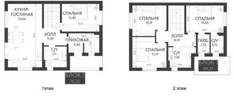 Планировка Коттеджи