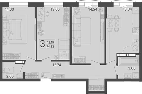 Планировка 3-к.кв