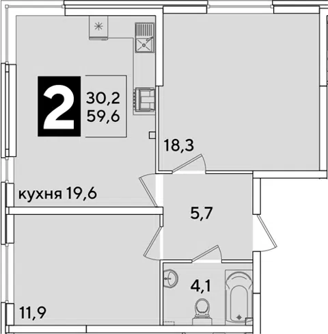 Планировка 3Е-к.кв