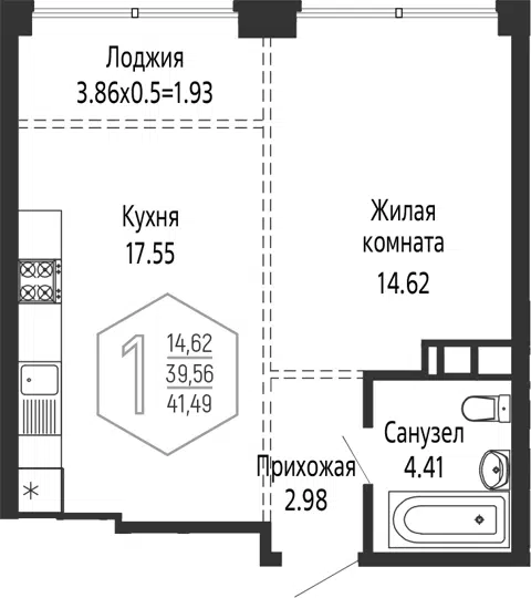 Планировка 2Е-к.кв