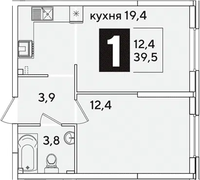 Планировка 2Е-к.кв