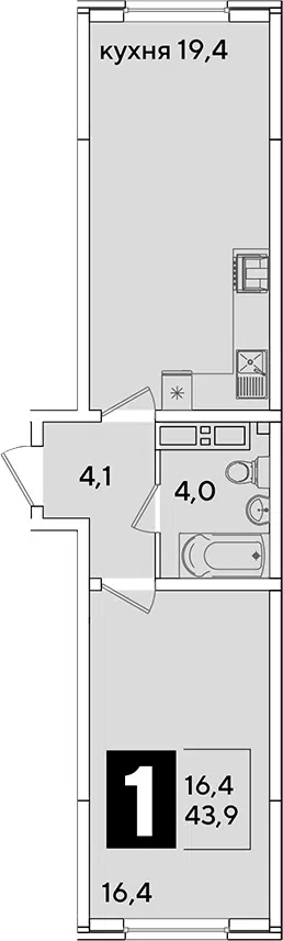 Планировка 2Е-к.кв