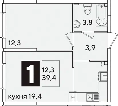Планировка 2Е-к.кв