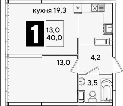 Планировка 2Е-к.кв