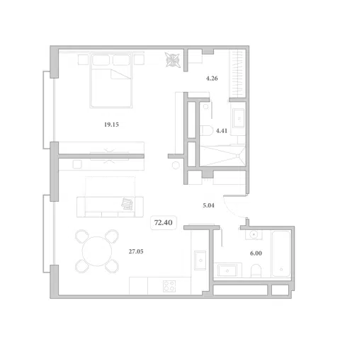 Планировка 2Е-к.кв