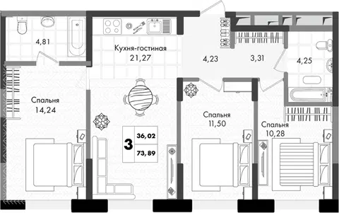 Планировка 4Е-к.кв