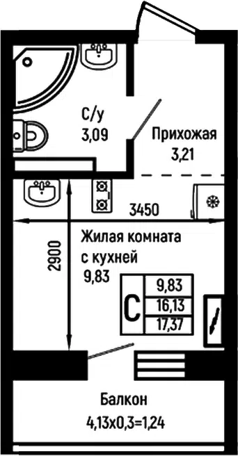 Планировка Студии