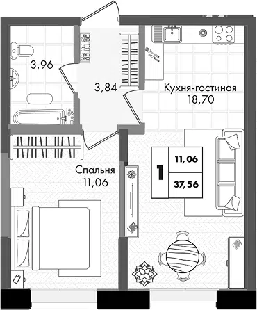 Планировка 2Е-к.кв