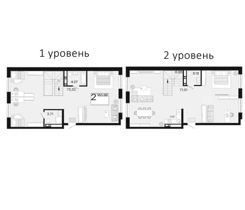 Планировка 2-к.кв