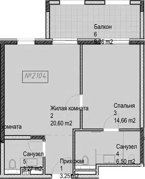 Планировка 2Е-к.кв