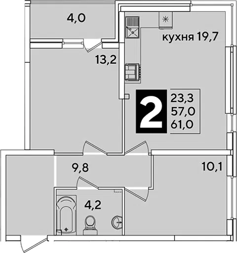 Планировка 3Е-к.кв