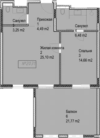 Планировка 2Е-к.кв