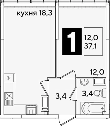 Планировка 2Е-к.кв