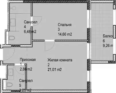 Планировка 2Е-к.кв