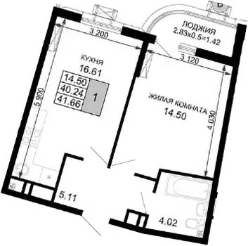 Планировка 2Е-к.кв