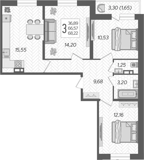 Планировка: 4Е-к.кв