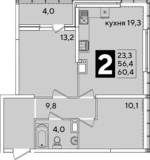 Планировка 3Е-к.кв
