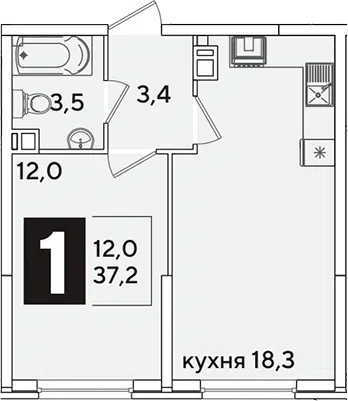 Планировка 2Е-к.кв