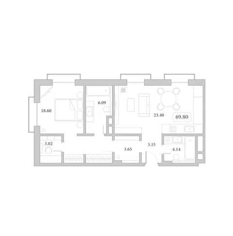 Планировка 2Е-к.кв