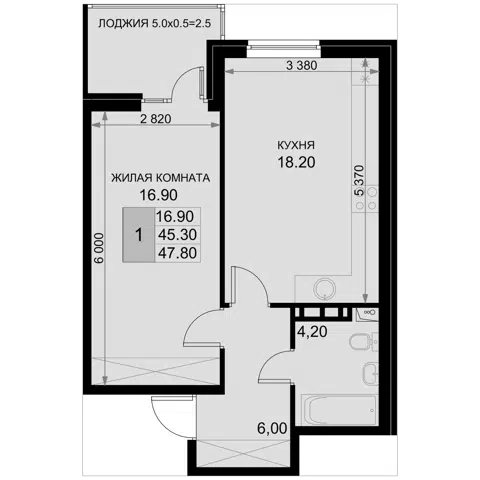 Планировка 2Е-к.кв
