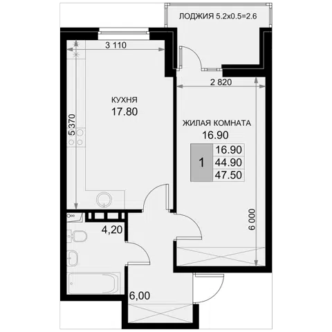 Планировка 2Е-к.кв