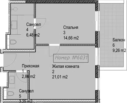 Планировка 2Е-к.кв