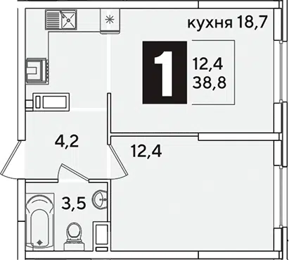 Планировка 2Е-к.кв